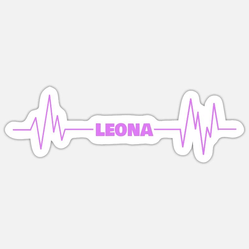 Leona as a given name - Sticker size S (10 x 10 cm) - white matte