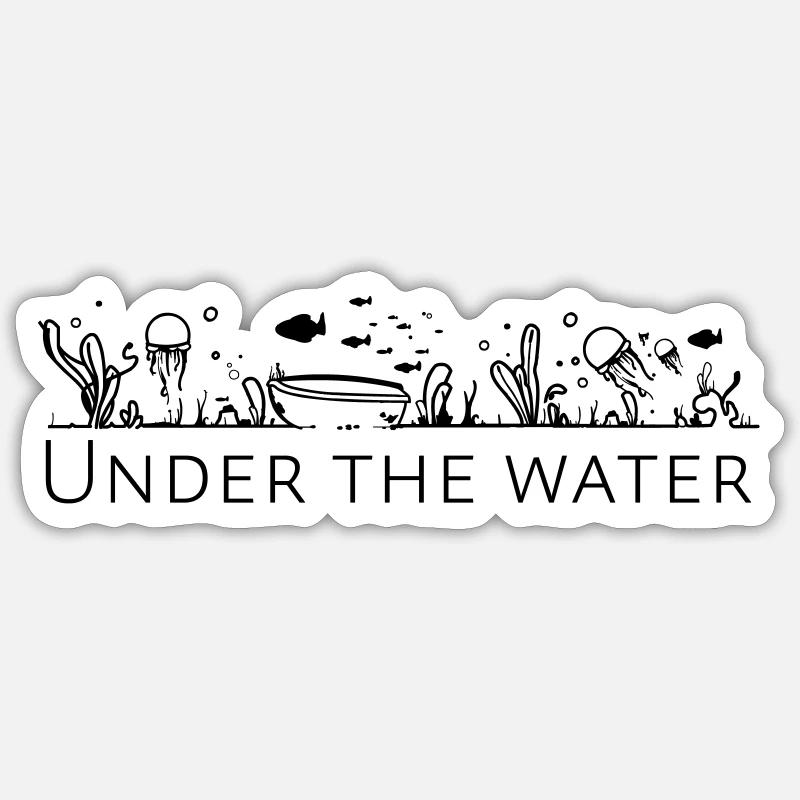 Sous l’eau - Sticker taille S (10 x 10 cm) - blanc mat