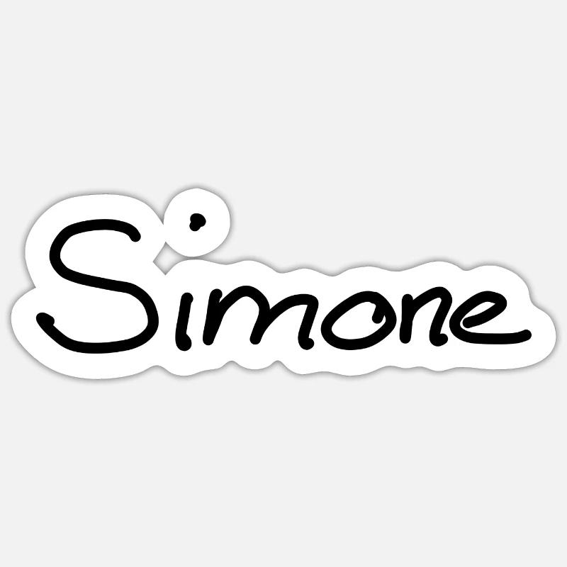 Simone - Sticker taille S (10 x 10 cm) - blanc mat