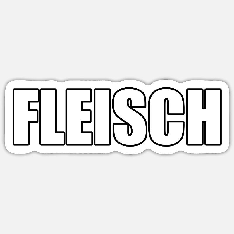FLEISCH - Sticker Größe S (10 x 10 cm) - Mattweiß