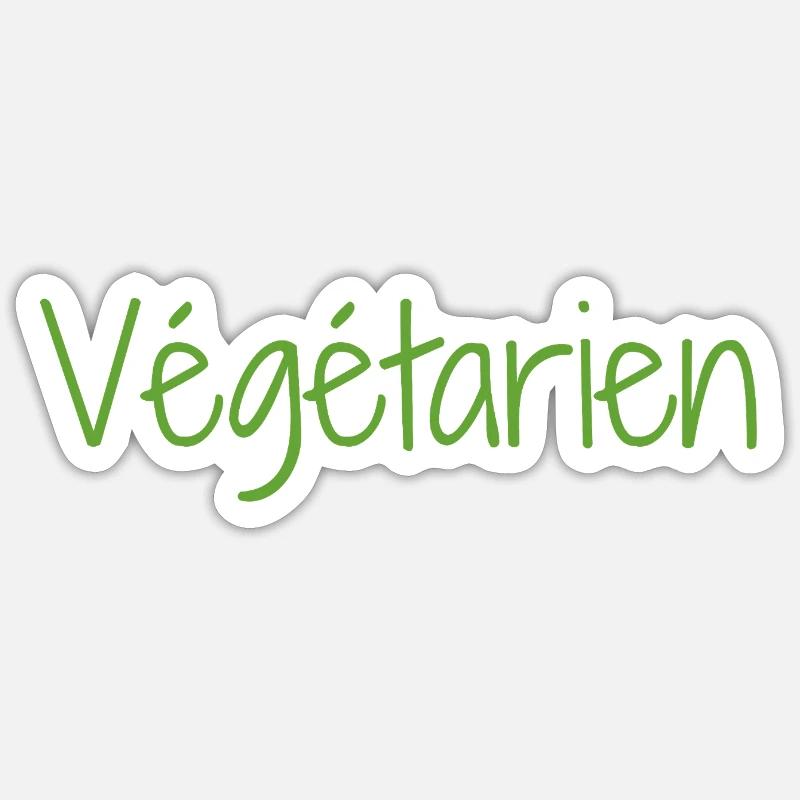 Végétarien - Sticker taille S (10 x 10 cm) - blanc mat