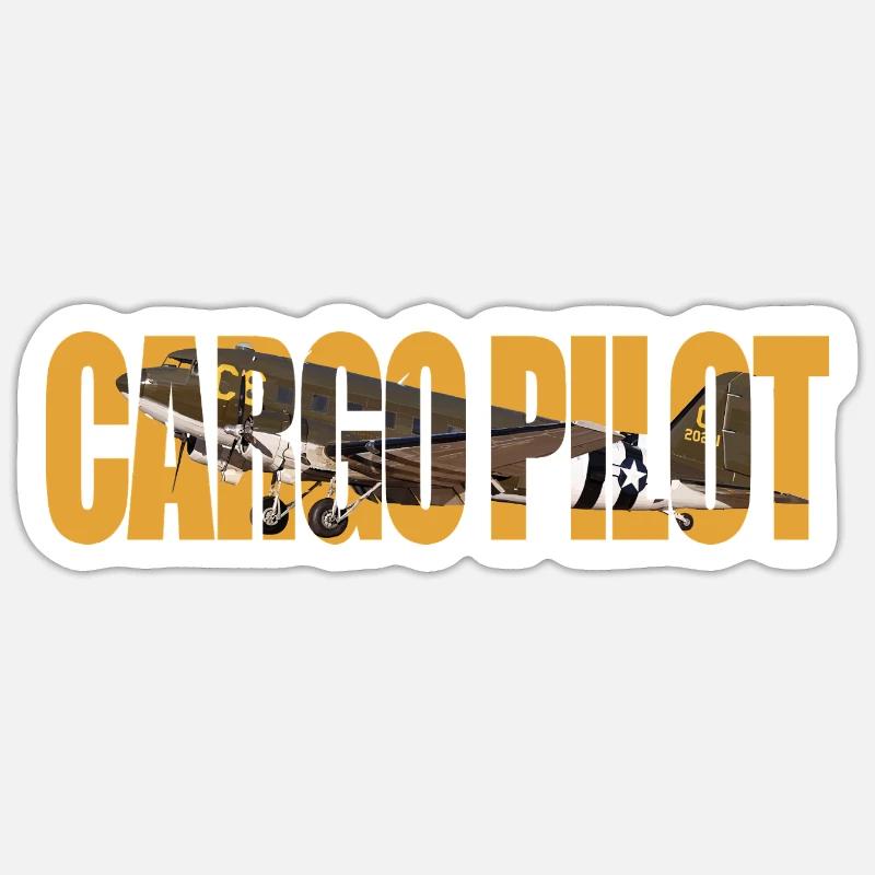 Cargo pilot C-47 - Sticker Größe S (10 x 10 cm) - Mattweiß