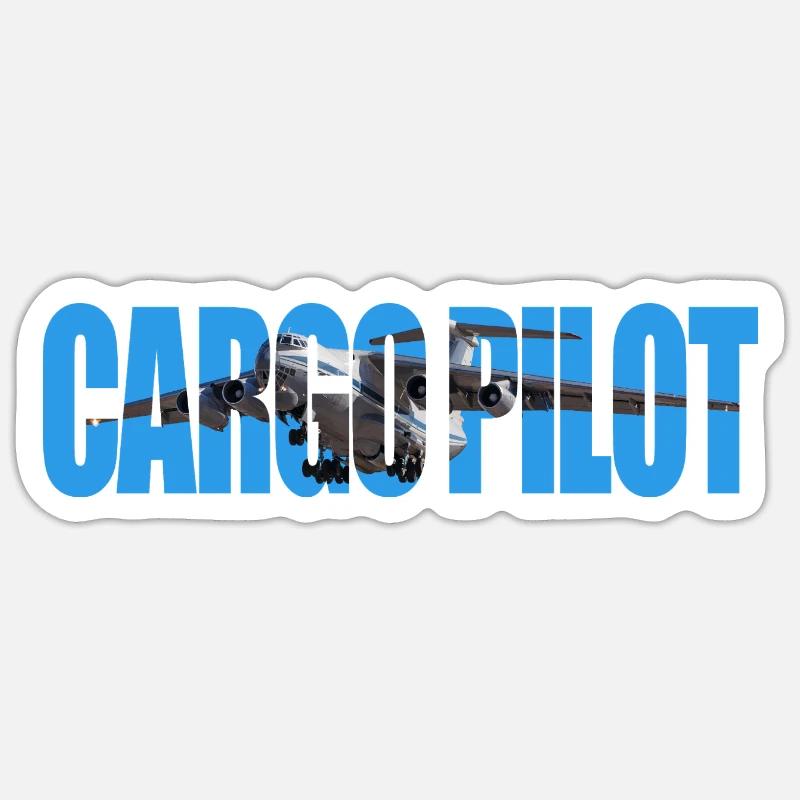 Cargo pilot IL-76 - Sticker size S (10 x 10 cm) - white matte