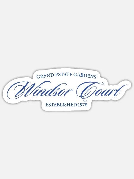 Windsor Court – Elegantes Vintage-Design Blau - Sticker Größe S (10 x 10 cm) - Mattweiß