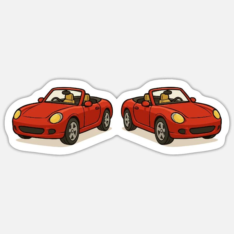 auto cabrio 2 - Sticker Größe S (10 x 10 cm) - Mattweiß
