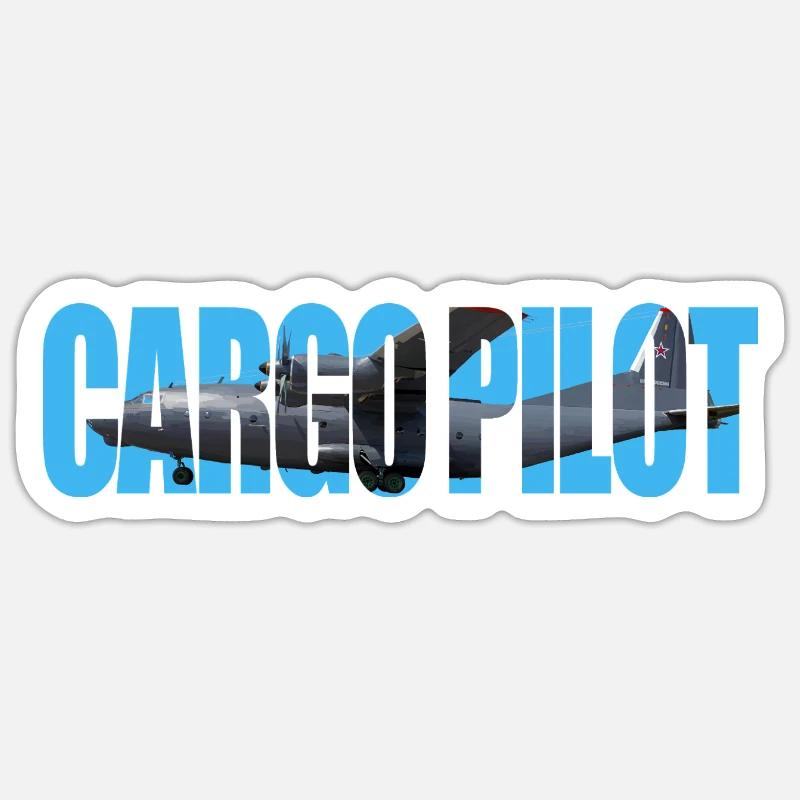 Cargo pilot An-12 - Sticker Größe S (10 x 10 cm) - Mattweiß