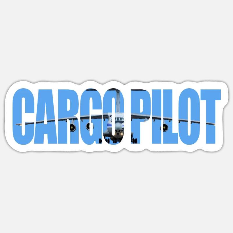 Cargo pilot IL-76 - Sticker Größe S (10 x 10 cm) - Mattweiß