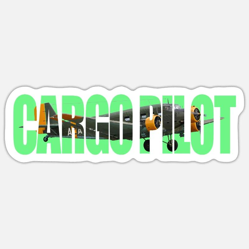 Cargo pilot Ju-52 - Sticker size S (10 x 10 cm) - white matte