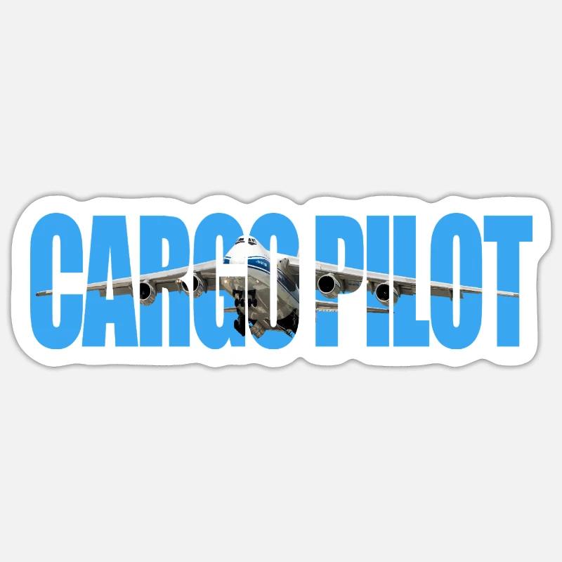 Cargo pilot An-124 - Sticker Größe S (10 x 10 cm) - Mattweiß