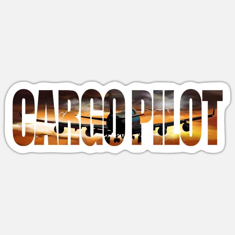 Cargo pilot - Sticker size S (10 x 10 cm) - white matte