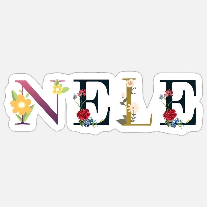 Nele - Sticker taille S (10 x 10 cm) - blanc mat