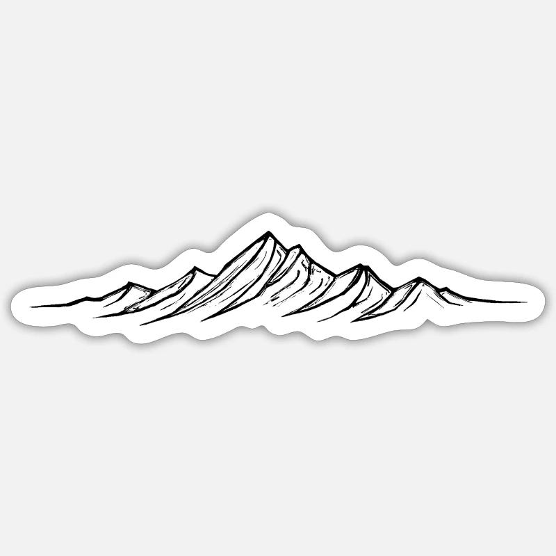 Gebirge - mountain range design - Sticker Größe S (10 x 10 cm) - Mattweiß