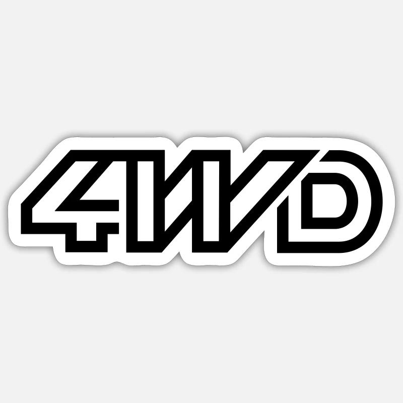 4WD - Sticker Größe S (10 x 10 cm) - Mattweiß