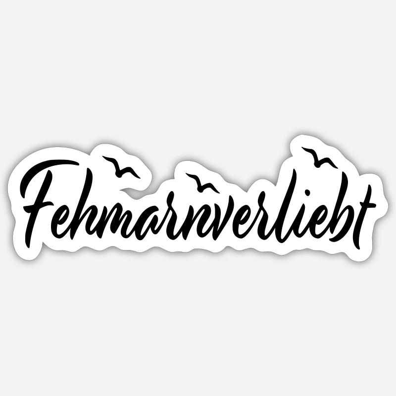 Fehmarnverliebt - Sticker Größe S (10 x 10 cm) - Mattweiß
