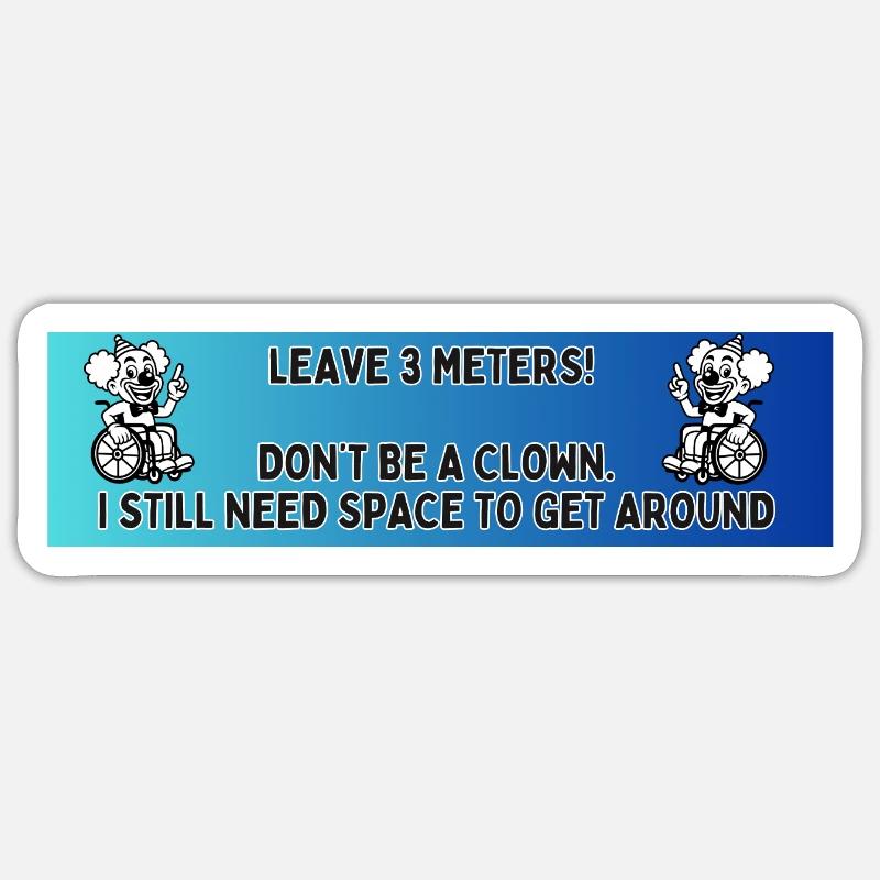 Autoaufkleber eines Rollstuhlclowns # Sticker Größe S (10 x 10 cm)