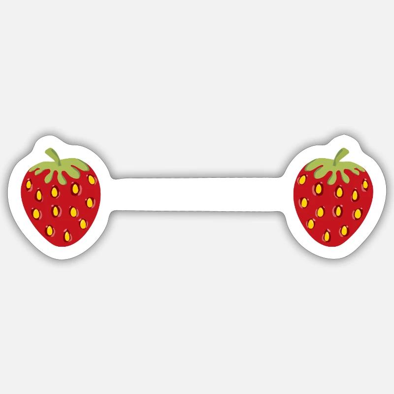 Erdbeere 2 Sticker Größe S (10 x 10 cm)