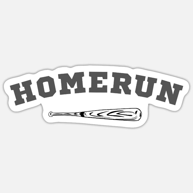 Baseball Homerun Batte Retro - Sticker taille S (10 x 10 cm) - blanc mat