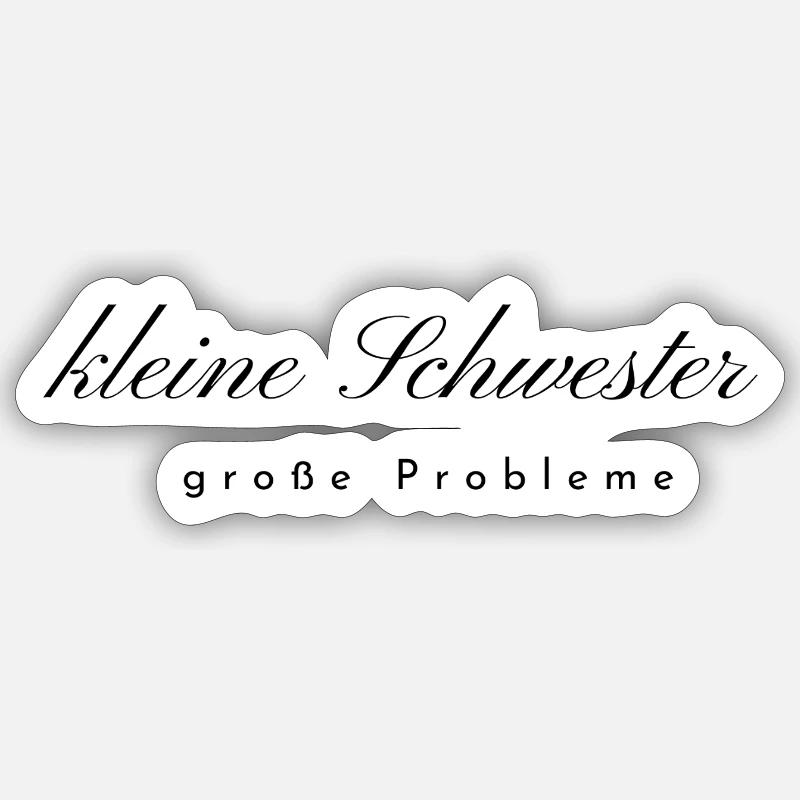 kleine Schwester - Sticker Größe S (10 x 10 cm) - Mattweiß
