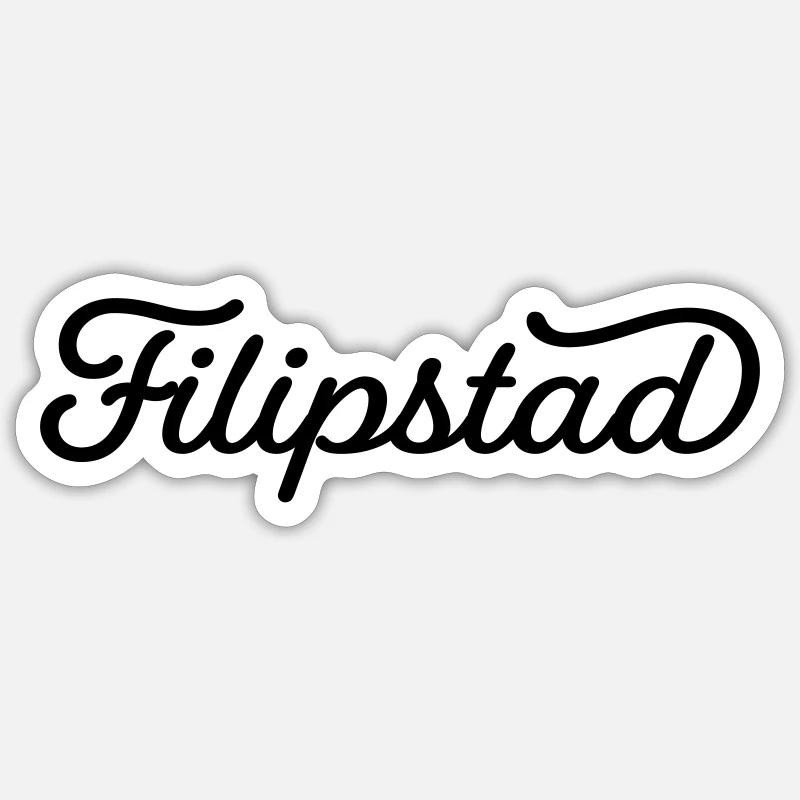 Filipstad noir - Sticker taille S (10 x 10 cm) - blanc mat