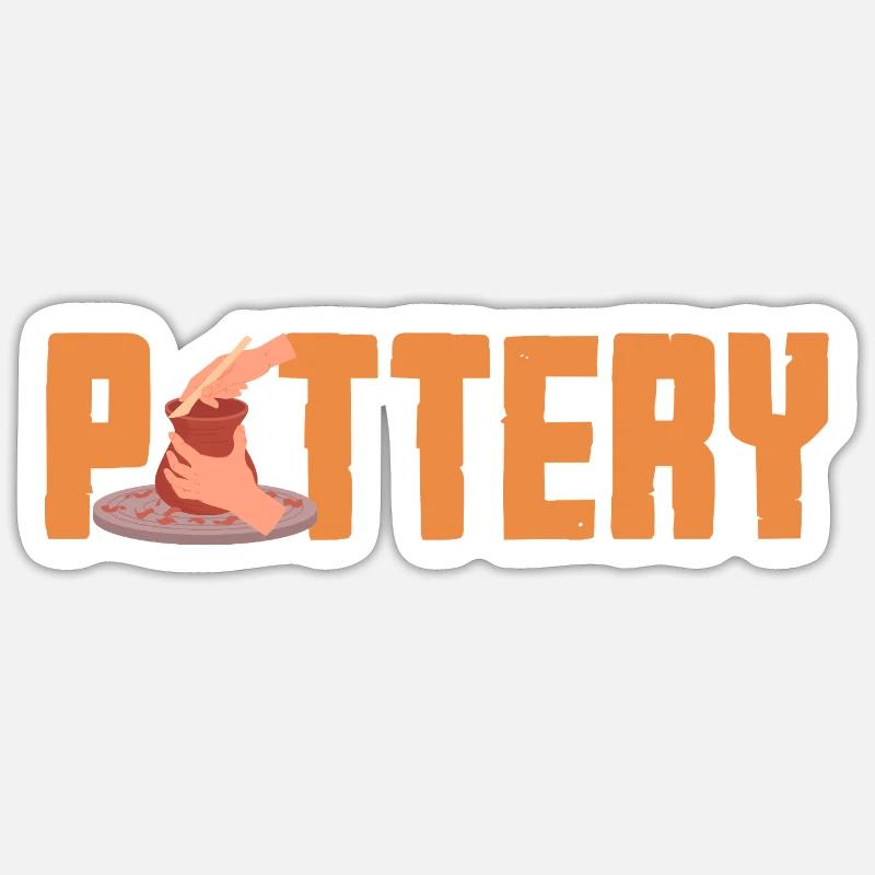 Pottery Creative Crafts Passion - Sticker size S (10 x 10 cm) - white matte