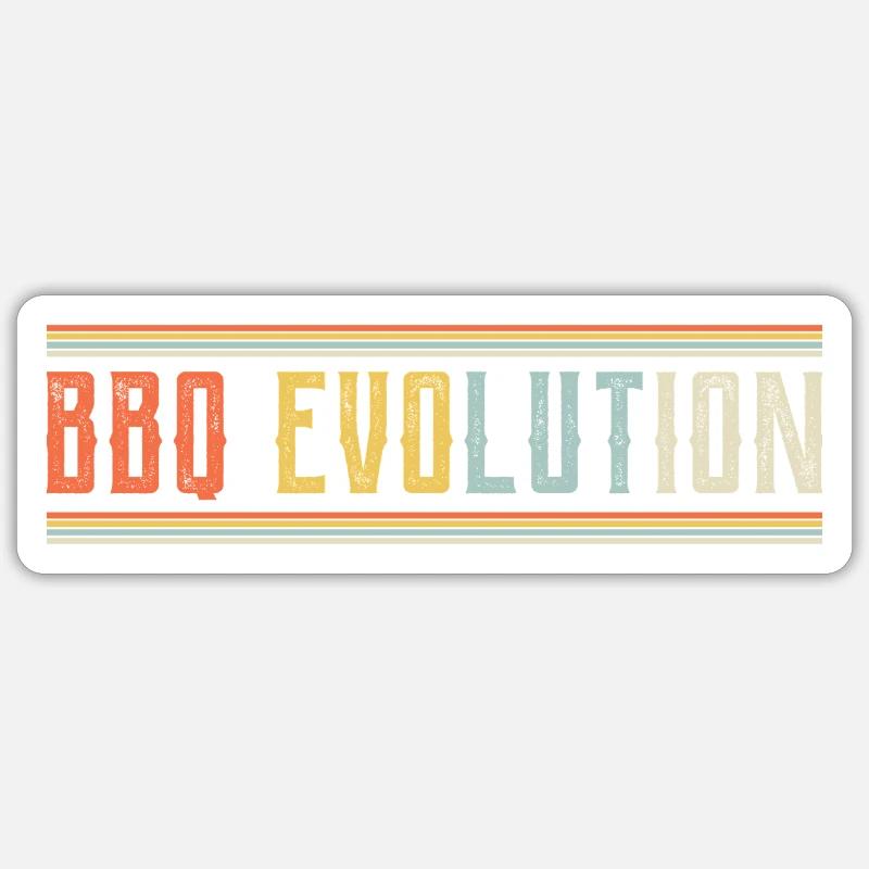 BBQ Evolution Design - Sticker size S (10 x 10 cm) - white matte