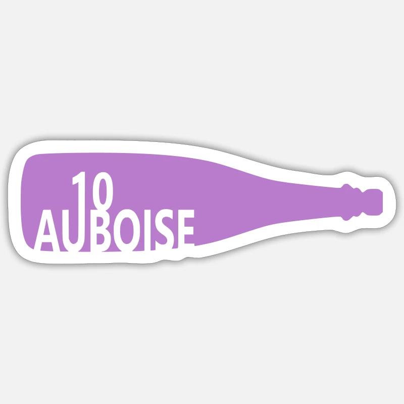 Bouteille de vin effervescent aube - Sticker taille S (10 x 10 cm) - blanc mat