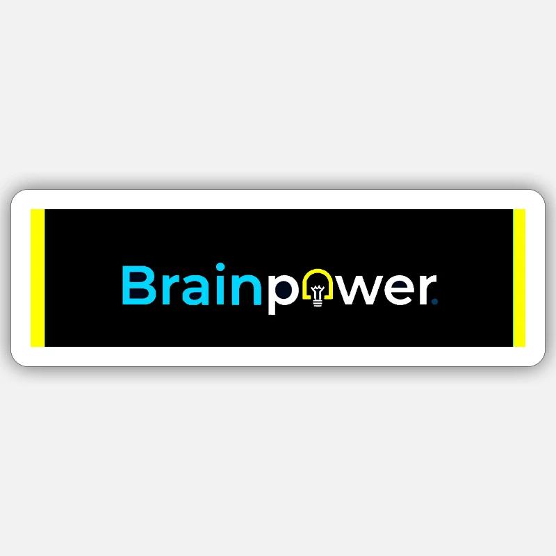 Brainpower Light Bulb Typography Sticker size S (10 x 10 cm)