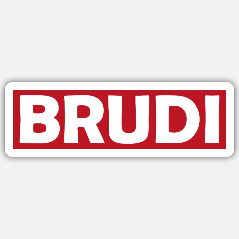 BRUDI Bold Red Logo Tee Sticker size S (10 x 10 cm)