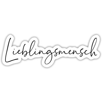 lieblingsmensch / handschrift design - Sticker Größe S (10 x 10 cm) - Mattweiß - Vorne