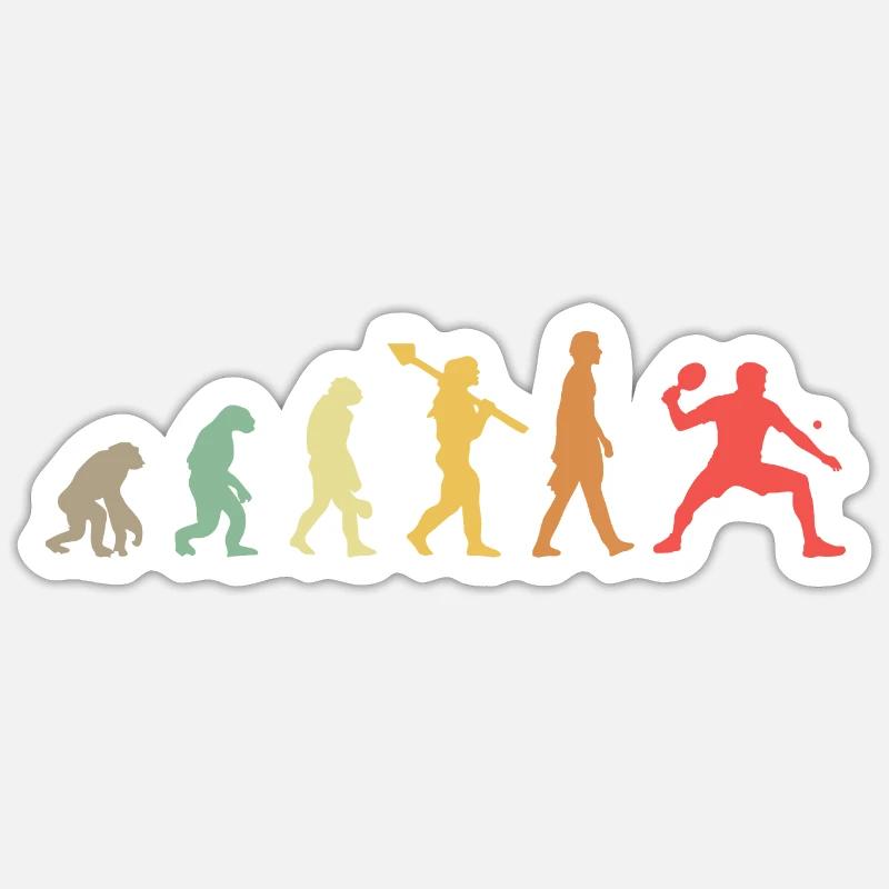 Evolution Ping Pong - Sticker size S (10 x 10 cm) - white matte
