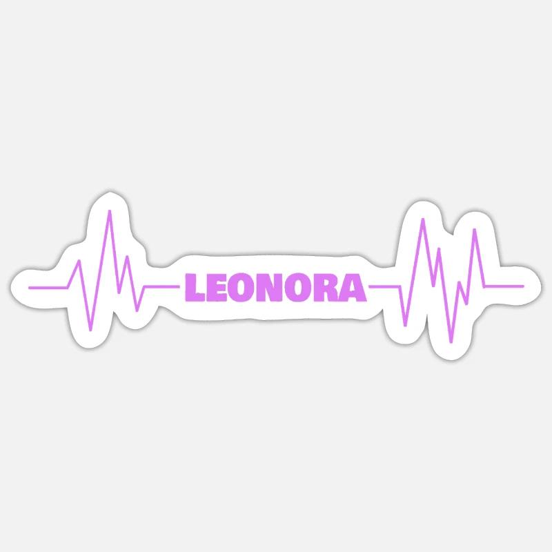Leonora comme prénom - Sticker taille S (10 x 10 cm) - blanc mat