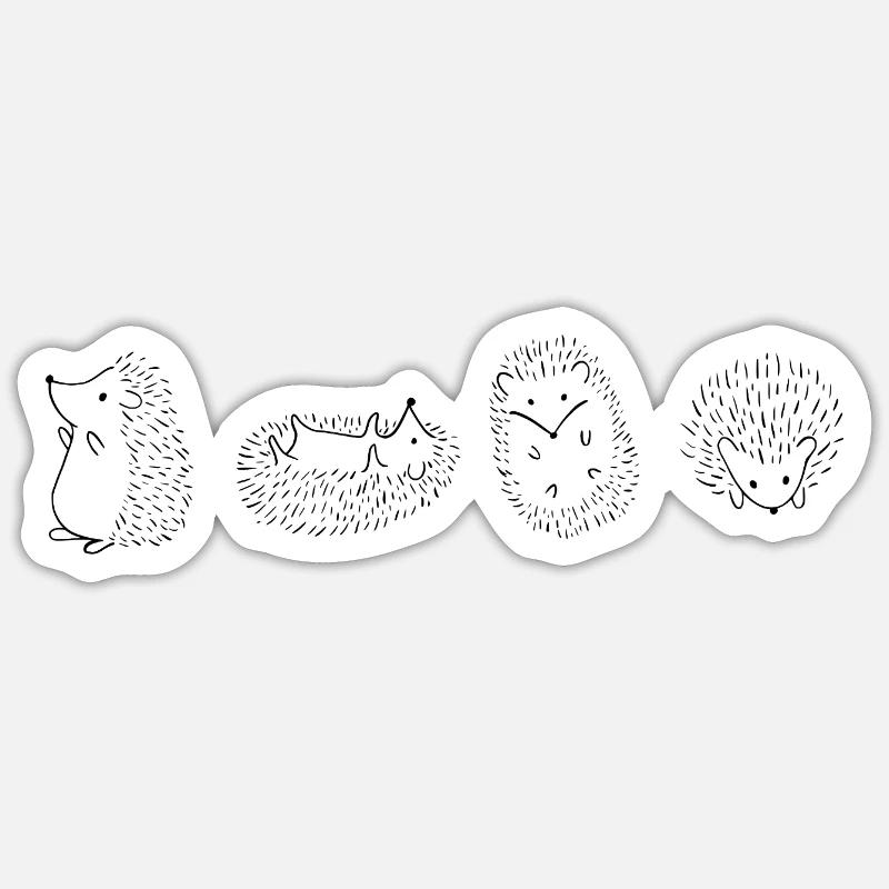 Igel Igel Igel Igel - Sticker - Mattweiß