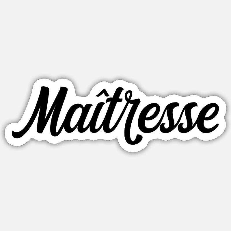 Maîtresse D'école Enseignante Classe Élémentaire - Sticker taille S (10 x 10 cm) - blanc mat