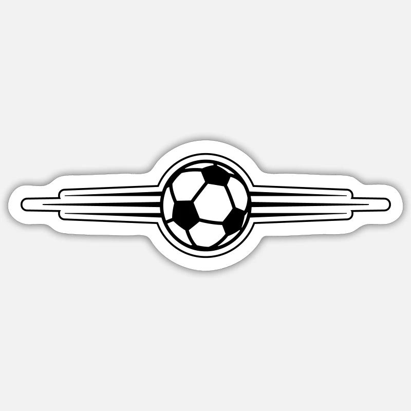 Fussball Symbol Linie - Sticker Größe S (10 x 10 cm) - Mattweiß