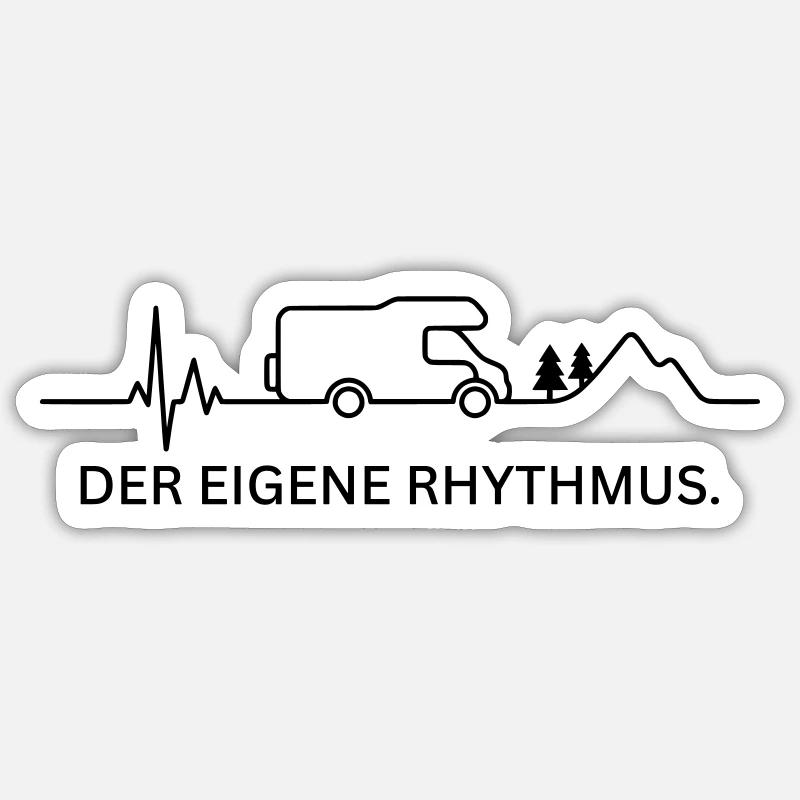 DER EIGENE RHYTHMUS.  (EKG - Farbe anpassbar) Sticker Größe S (10 x 10 cm)