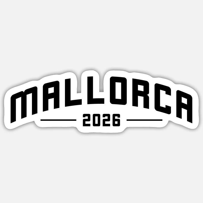Majorque 2026 - Sticker taille S (10 x 10 cm) - blanc mat