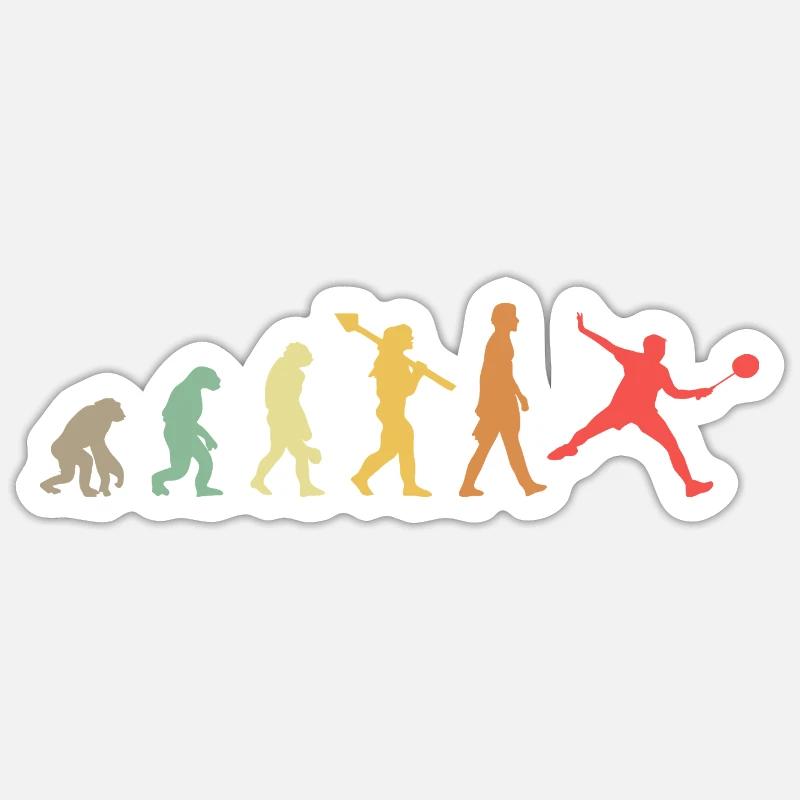 Évolution du badminton Sticker taille S (10 x 10 cm)