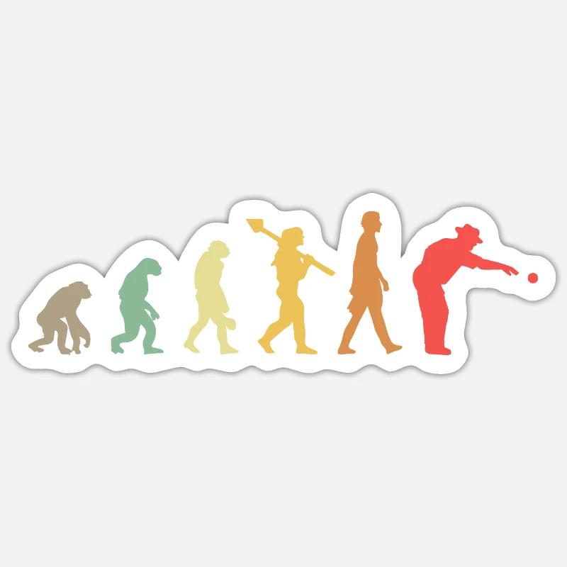 Evolution Boule  - Sticker Größe S (10 x 10 cm) - Mattweiß