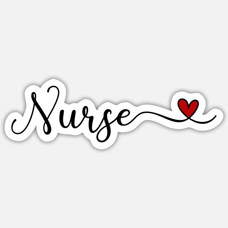 infirmier - Sticker taille S (10 x 10 cm) - blanc mat