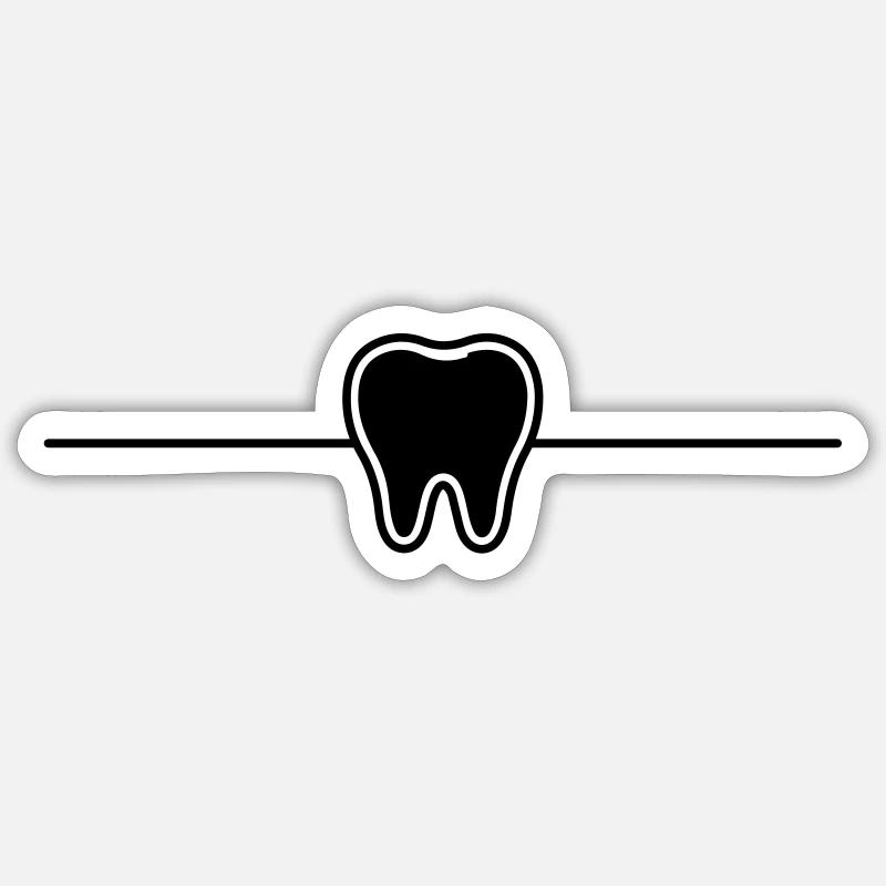 Zahn Symbol Element - Sticker Größe S (10 x 10 cm) - Mattweiß