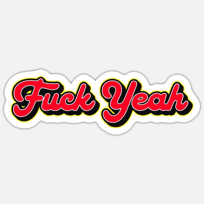 Verdammt ja, 3D Red Script - Sticker Größe S (10 x 10 cm) - Mattweiß