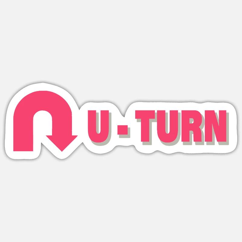 U-turn Sticker size S (10 x 10 cm)