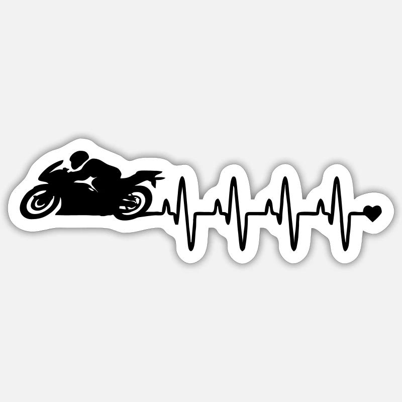 motocyclette - Sticker taille S (10 x 10 cm) - blanc mat