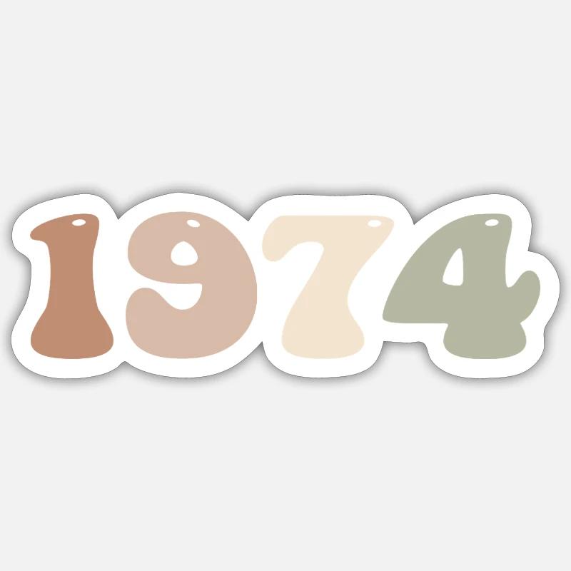 1974 - Sticker taille S (10 x 10 cm) - blanc mat