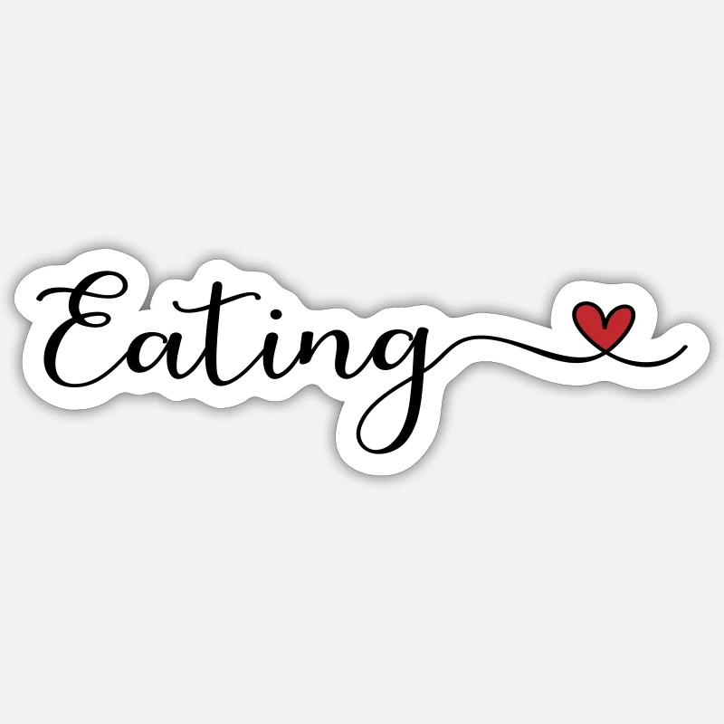 eating - Sticker size S (10 x 10 cm) - white matte
