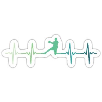 Handball, Herzschlag, Handball - Sticker Größe S (10 x 10 cm) - Mattweiß - Vorne