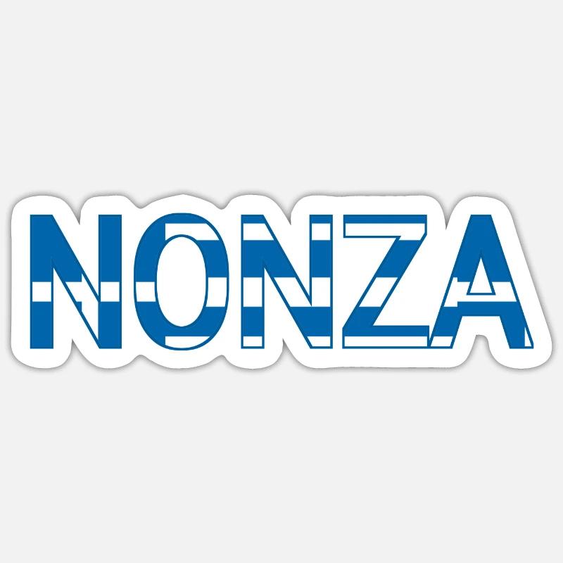 Nonza Griechenland Text - Sticker Größe S (10 x 10 cm) - Mattweiß