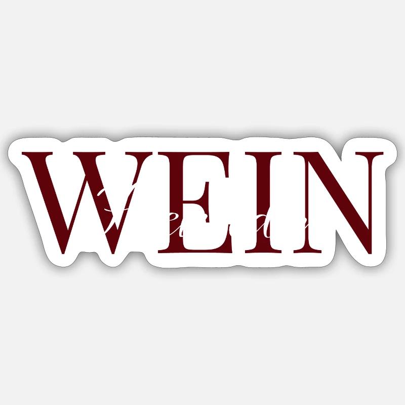 Wine lover red and white - Sticker size S (10 x 10 cm) - white matte