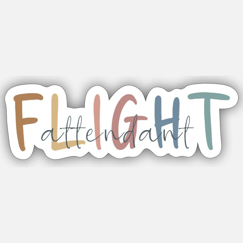 Flugbegleiter Geschenk - Flight Attendant Geschenk - Sticker Größe S (10 x 10 cm) - Mattweiß
