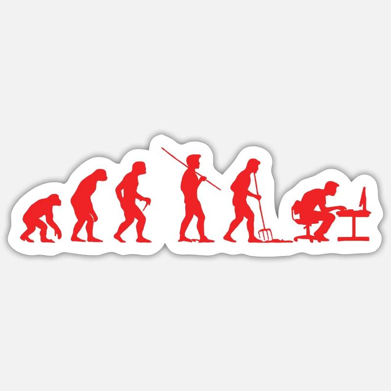 Evolution Gamer | Computer Freak Nerd PC - Sticker Größe S (10 x 10 cm) - Mattweiß